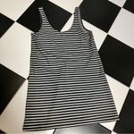 Madewell Sleeveless Tank Dress Scoop Neck Cotton Jumper Striped Grey Neutrals M Photo 2