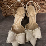 Jessica Simpson Tweed Cream Bow Heels Photo 0