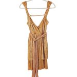 Sabina Musayev Alma Dress Mandarin Mini Size Medium Gold Metallic Photo 7