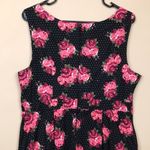 Torrid  Women’s Roses Floral Print Micro Dot Defined Waist Pleated Tank Dress Photo 5