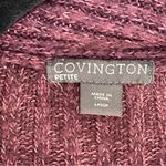 Covington | Petite Burgundy Waterfall Front Cardigan | LP Photo 6