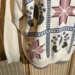 Alfred Dunner Vintage 1990s Y2K Cream Sweater With Embroidered Pattern Large Photo 2