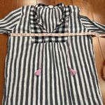 J.Crew J. by Tunic Top/Beach Cover Charcoal Gray & White Stripe Striped Size L Photo 8