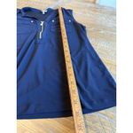 Anne Klein Blue Blouse With Gold Zippers Medium M Top Work Office Photo 3