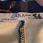 ZARA black/chain pattern high neck drop waist flare skirt dress size small Photo 4