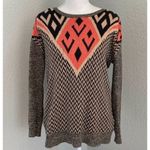 Urban Outfitters Ecote Intarsia Brown & Black Aztec Print Sweater Size Medium Photo 1