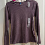 Old Navy Women's Snug Long-Sleeve Crew-Neck T-Shirt Size Large Plum Purple Photo 0