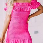 These Three Boutique Smocked Hot Pink Ruffle Dress Photo 0