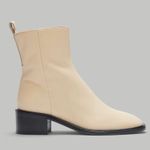 Everlane  The City Square Ankle Boots in Cream Leather New Womens Booties Photo 1