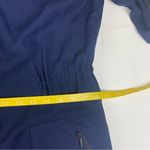 Akris Punto  women's size 10 m Navy Wool Blend dress button front cinch waist Photo 9