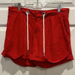 Tommy Hilfiger Red Linen Blend Nautical Rope Drawstring Shorts Womens Size 6 Photo 0