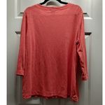 Chico's Size Large (2) Salmon Coral Pink Slub Cotton Modal Blend 3/4 Sleeves Tee Photo 2