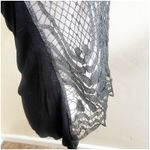 Daytrip  Whimsygoth Top Y2K Open Knit Metallic Size Medium Black Silver Photo 7