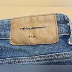 ZARA  Women’s Embroidered Floral Fringe Distressed Denim Jeans Sz 4 Cotton Blend Photo 13