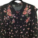 Jill Stuart Jill  black floral ruffed boho dress Photo 2
