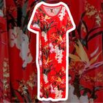 G.I.L.I Red Floral Maxi Sundress Dress Size XL Photo 2