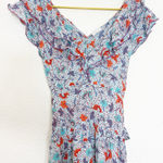 Poupette St. Barth  Women's Della Ruffled Mini Dress Size Medium Floral Smocked Photo 0