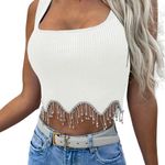 White rhinestone‎ crop top Size XS Photo 1