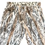 XCVI  Gray and White Ikat Boho Mid Rise Cuffed Drawstring Pants Size Large Photo 4