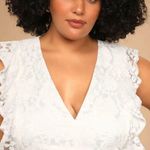 Lulus  Molinetto White Lace Ruffled Tiered Sleeveless Maxi Dress Photo 3