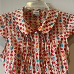 Anthropologie  Peter Pan color, cap sleeve button front adorable blouse size XS Photo 1