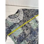 Allison Andrews Blue Paisley Long Sleeve Crochet Collar Sheath Dress Size 3X Photo 2
