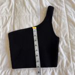 Babaton  Elegant Black Asymmetrical Crop Top Photo 6