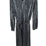 VERO MODA  Curvy Black Silver Shimmer Long Dress Cocktail Party XS/14 Small flaw Photo 0