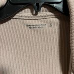 Abercrombie & Fitch Crop Top Sweater V Neck Ribbed Long Sleeve Brown Tan Small Photo 3