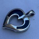 Women's Silver and Black Heart Pendant, Sterling Silver Fine Love Jewelry Photo 5