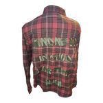 SheIn Pink Flannel Long Sleeve Button Down Size S Photo 1
