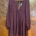 C'ISA Tie Back Babydoll Mini Dress GOTH WHIMSY FAIRY GRUNGE Size Medium M Plum Purple Photo 0