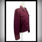 Ellen Tracy Eggplant Stretch Button Down Blazer Jacket Size Large Photo 1