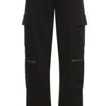 We Wore What Black Utility Straight Leg Cargo Pants Silver Hardware Size 28 Photo 0