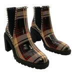Jessica Simpson Demmie Studded Ankle Boot Black/Red/Tan Plaid US Women's 11M Photo 2