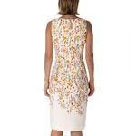 Maison Tara Claire Cream Sleeveless Faux Wrap Floral Shift Midi Dress NEW Yellow Size 12 Photo 1