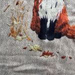 Fox Soft Large Sweater Crewneck Country Leaves Graphic Knit Tan Pullover Photo 5