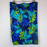 Jantzen  Blue Floral Tropical Wrap Skirt Swim Cover Up Stretch Tie Beach Vacation Photo 1