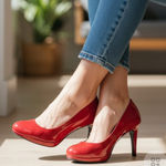 Cole Haan  CHELSEA Red Patent slip on platform Leather Heels Sz 7 NWOB Photo 0