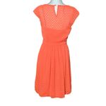 J.Crew Neon Orange Sleeveless chiffon Womens 4 Mini Dress in zigzag Beach Style Photo 4