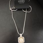 Jones New York Jones NY Gold & Silver Pave Cryst Pendant Tassels Photo 1