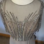 Adrianna Papell NWT  Formal Dress Silver Sz 2 Beaded Bodice Chiffon Bride Groom Photo 5