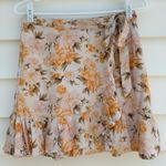American Eagle Outfitters Cream and Orange Asymmetrical Skirt Photo 2