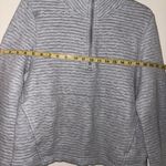 Athleta Ottoman Ribbed Quarter Zip Sweatshirt Light Gray Size M Photo 8