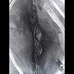 Cochor GUNMETAL Leather Cross Body Purse ZIP Close Adj Strap‎ Matte Photo 7