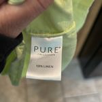 PURE collection lime green yellow Linen laced neck dress sundress coverup beachy Size XL Photo 2