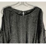 Lane Bryant Black And White Cold Shoulder Long Sleeve Shirt Blouse SZ 20 Photo 6