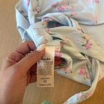 Revolve  Satin Floral Handkerchief Cami Top Light Blue Pink Size L Photo 5