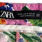 ZARA Linen Blend High Waisted Floral Shorts Multicolor Size Medium Photo 6