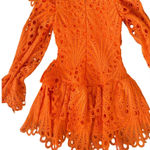 The Sang  Orange Ruffle Long Sleeve Mini Dress Size Medium NEW NWOT Photo 0